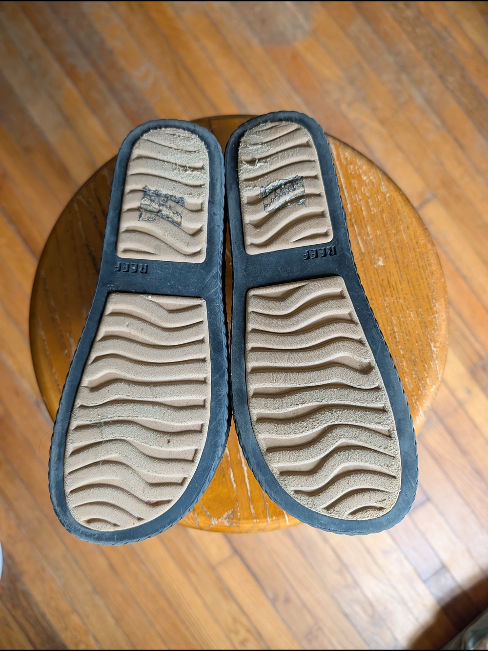 Reef Black and Tan Double-Strap Slingback Sandals - Picture 4 of 4